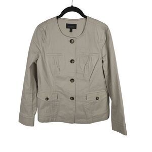 Talbots khaki button down jacket- size 4